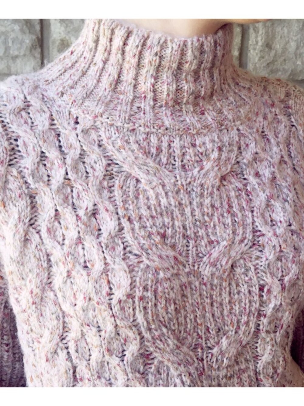 Express 'Rose Gold' Heathered Cable Knit Sweater - NWT